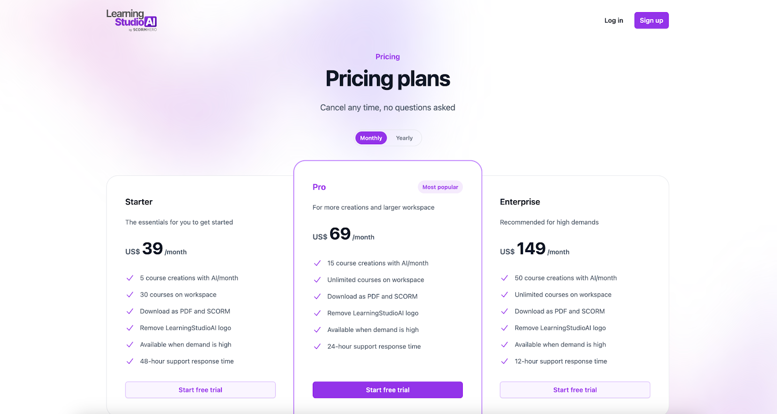 LearningStudio AI pricing