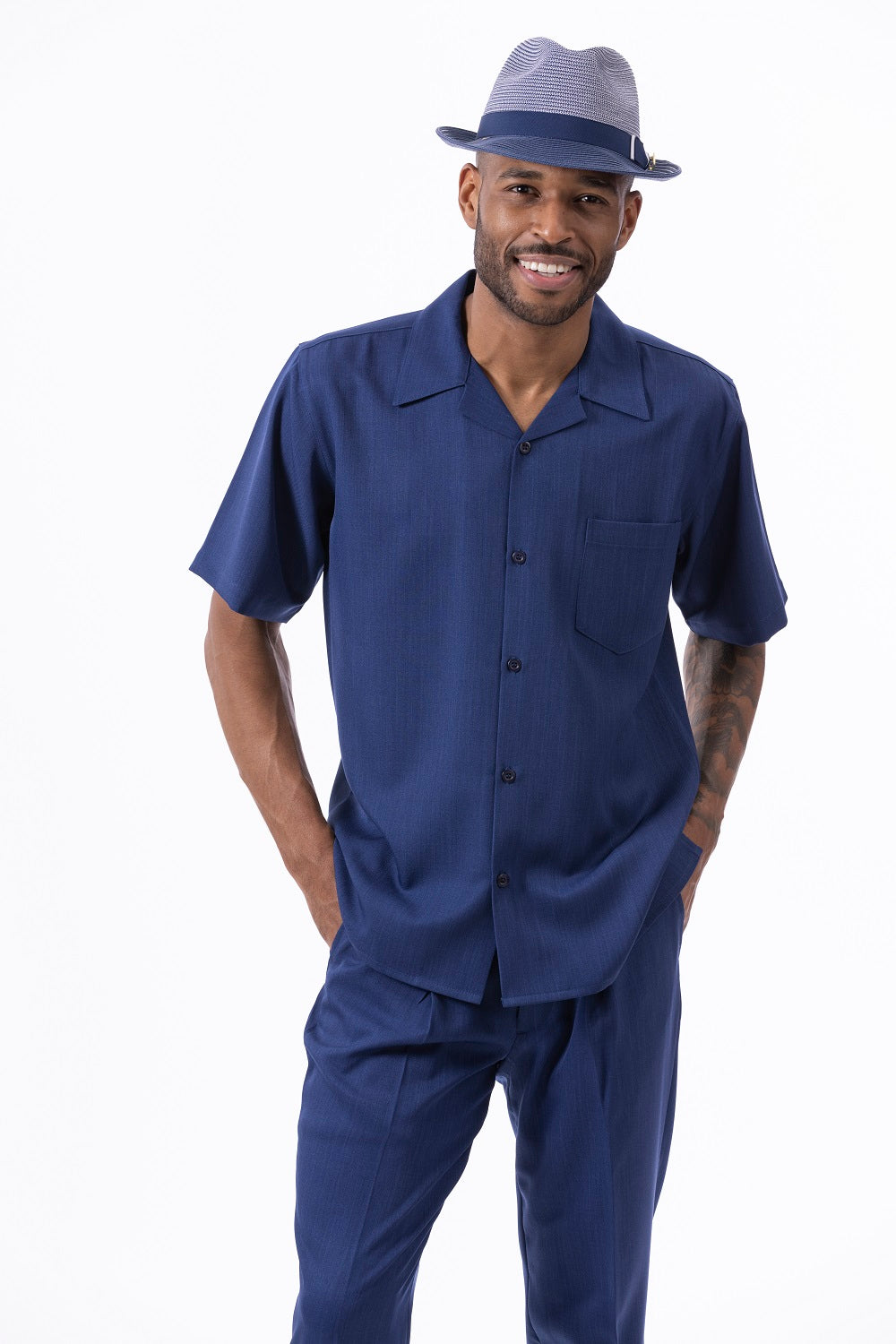 Navy Short Sleeve Walking Suit