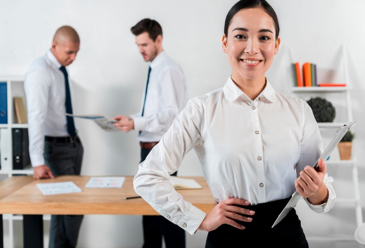 https://www.freepik.com/free-photo/confident-smiling-young-businesswoman-holding-clipboard-hand-with-two-businessman-standing-backdrop_4157630.htm#fromView=keyword&page=2&position=14&uuid=2d59e109-c6ed-4c7f-b6f4-7bcab0b1aa18&query=Admin+Staff