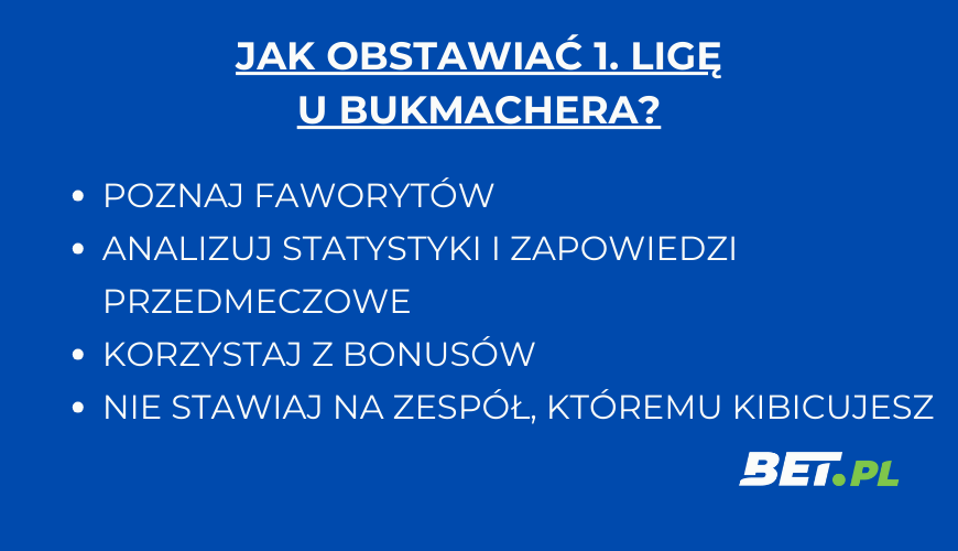 jak obstawiać 1. ligę u bukmachera - 1. liga zakłady bukmacherskie