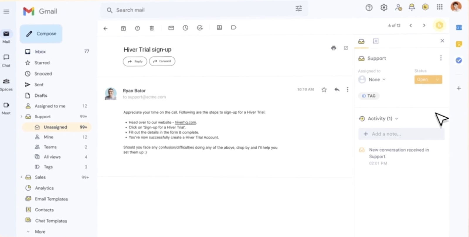 Hiver is an AI-powered helpdesk that looks and feels like your inbox