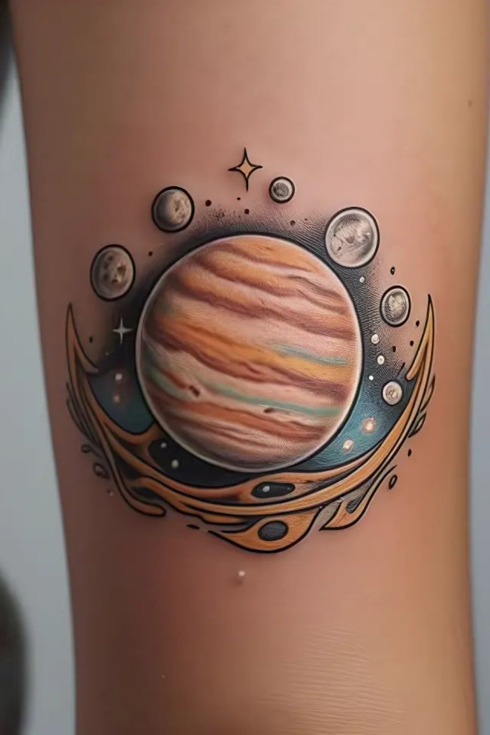 Jupiter and Moon Tattoo