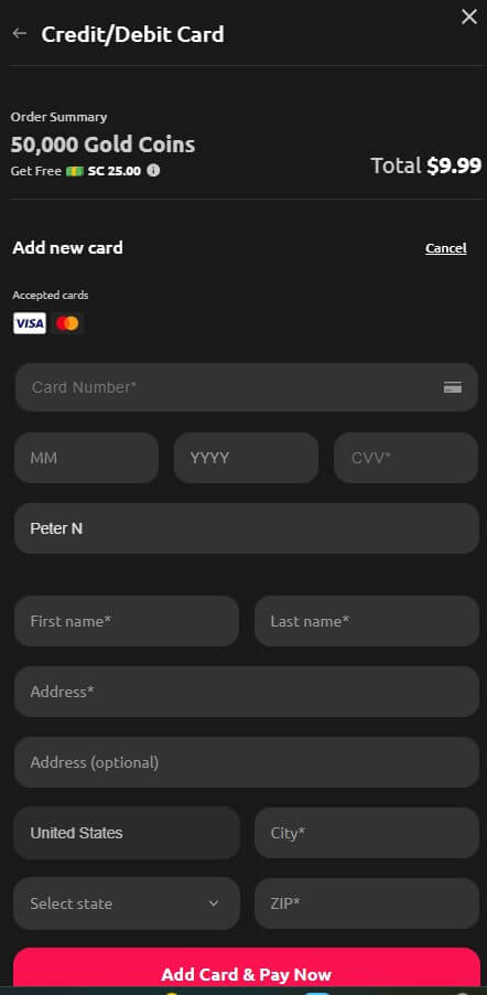 McLuck casino payment methods