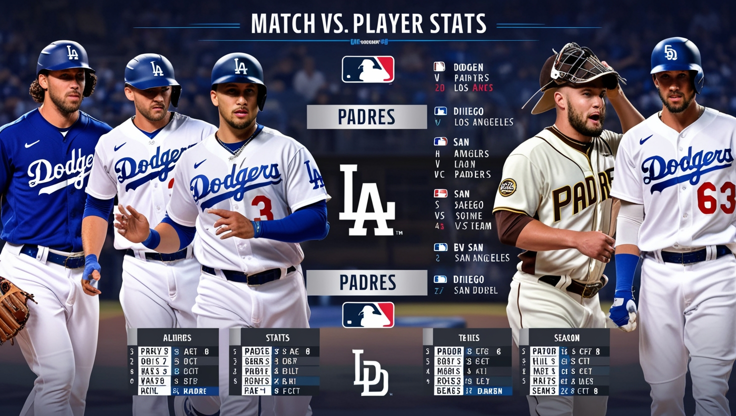 Dodgers vs Padres Match Player Stats
