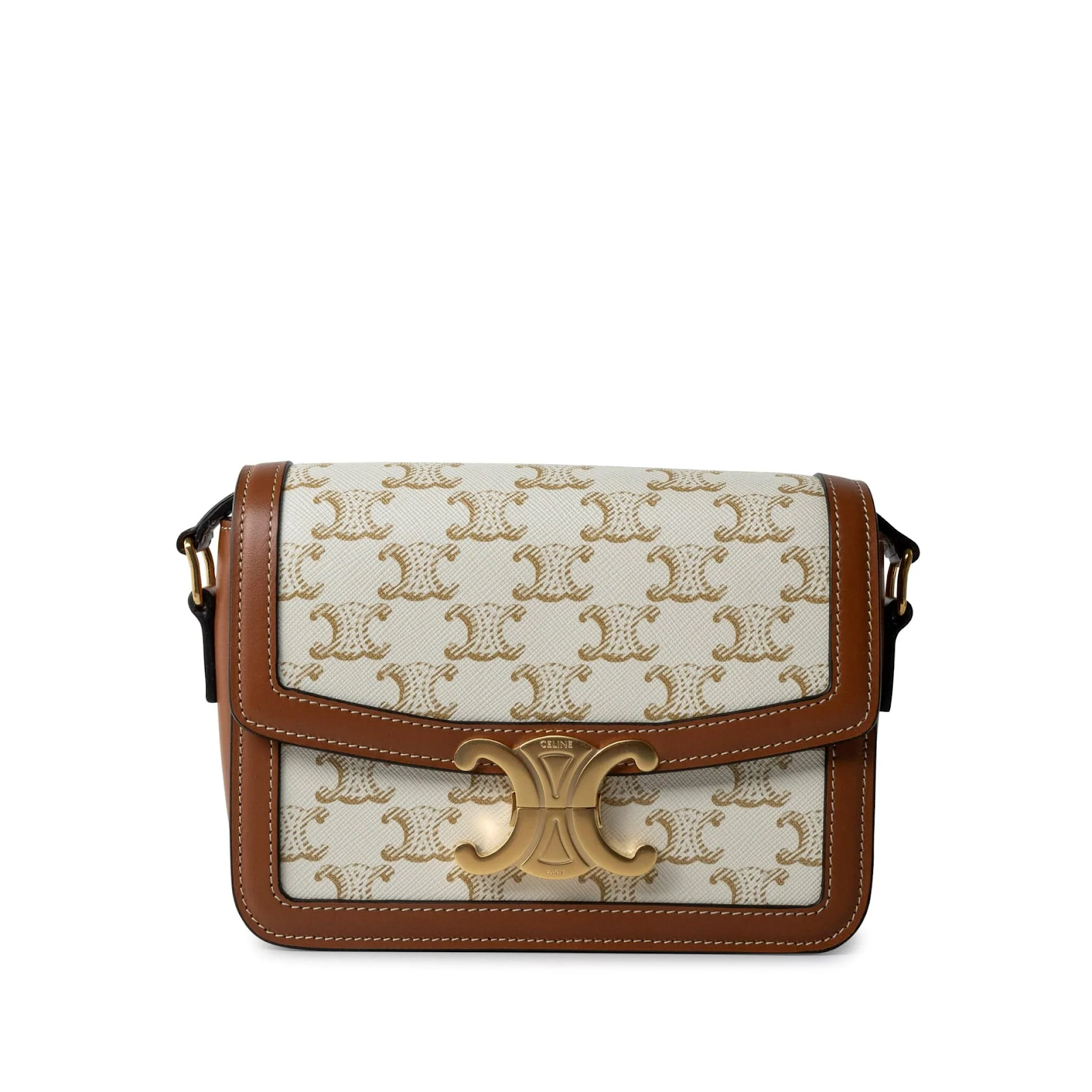 1. CELINE Teen Triomphe Bag In Triomphe Canvas And Calfskin