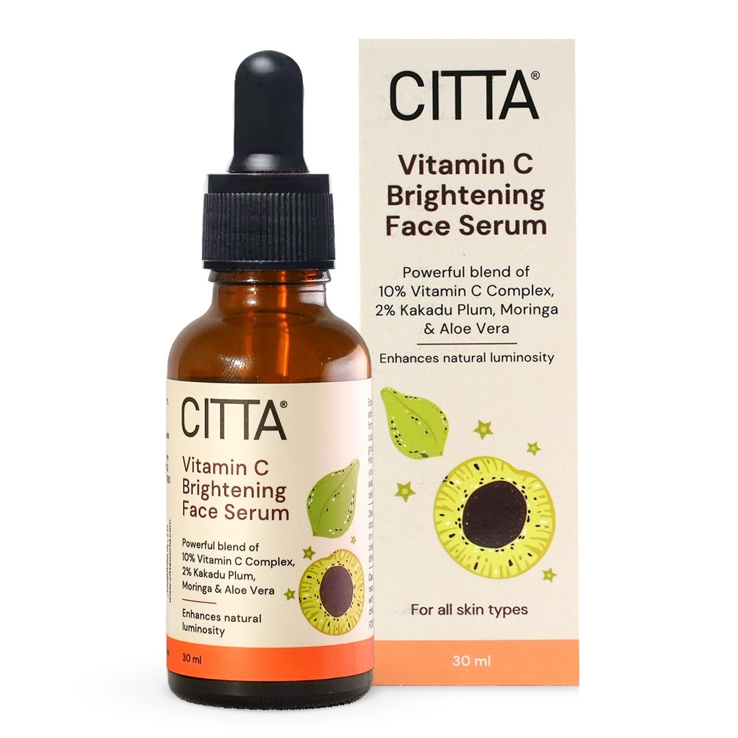 Bottle of CITTA Vitamin C Brightening Face Serum.