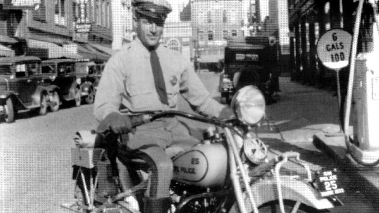 Maine State Trooper On Indian Motorcycle