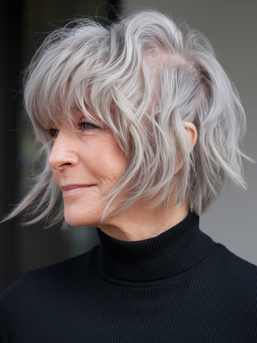 15. Wavy Silver Bixie (Bob + Pixie)