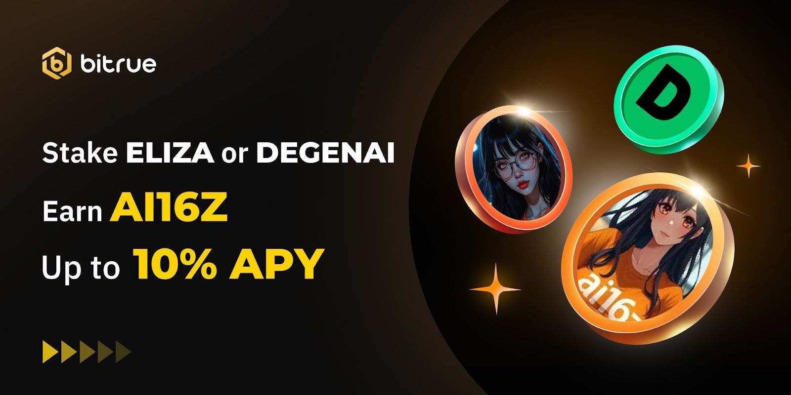 stake eliza or degenai earn ai16z bitrue