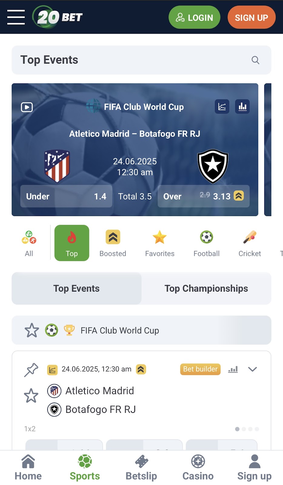 20bet Sports Betting