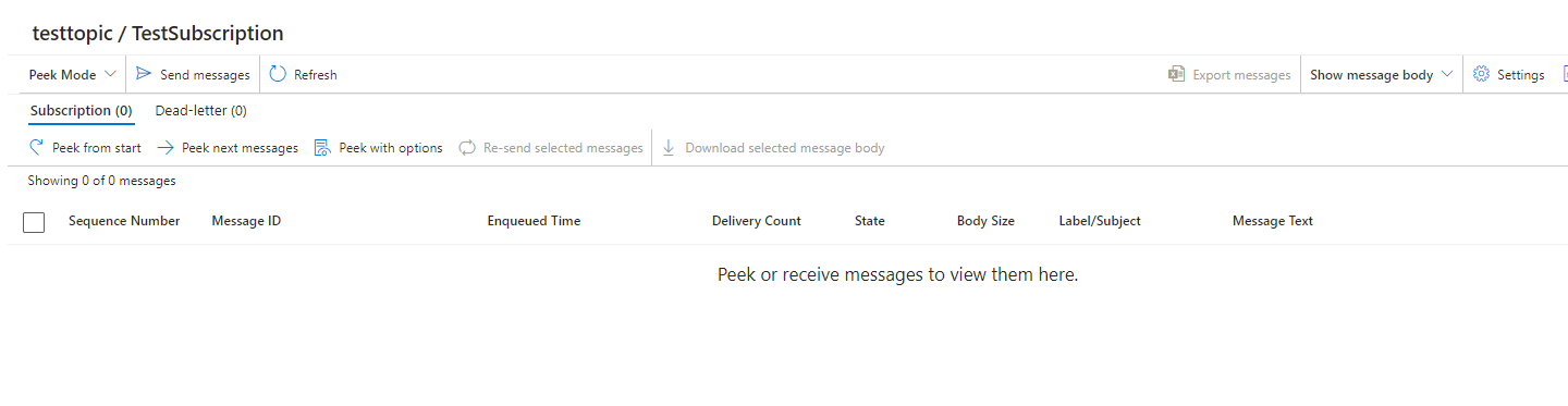 Receive messages in azure servicebus