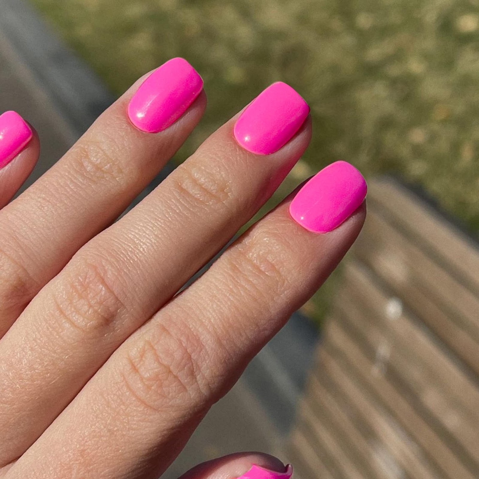 short hot pink nails