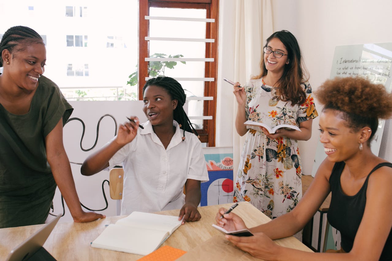 A group of women showing the spirit of  entrepreneuship characteristics