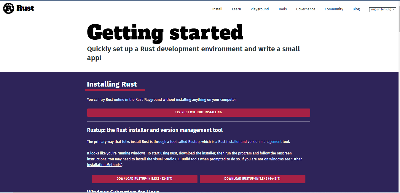 rustup.exe download
