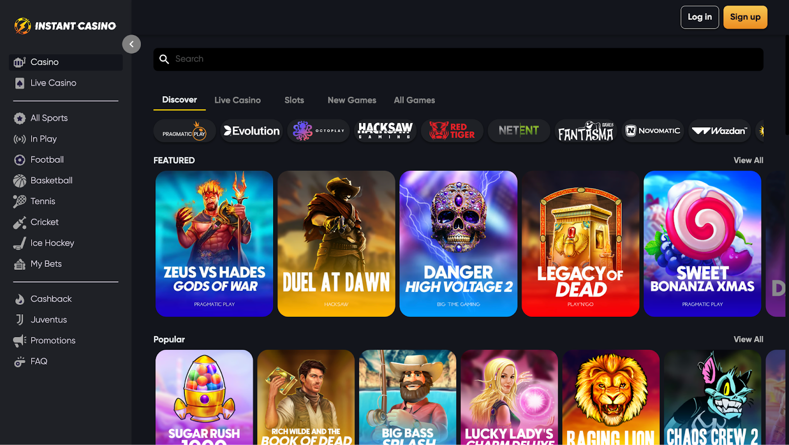 Instant Casino signup process - offshore casinos