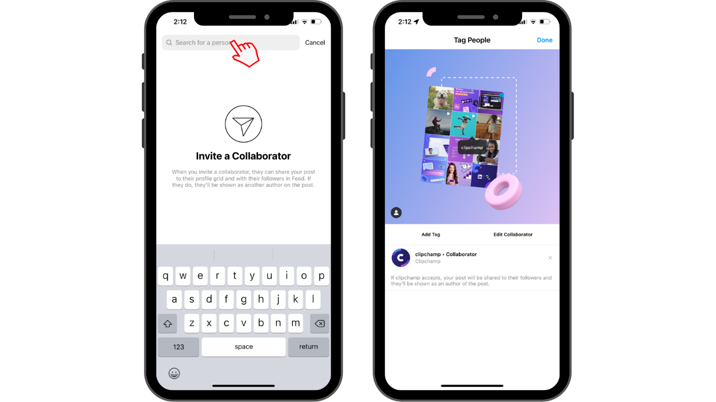 How to do a collab post on Instagram | Clipchamp Blog