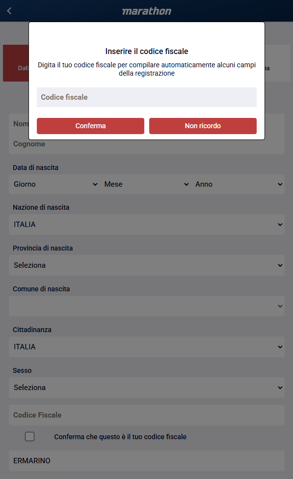 Marathonbet Come creare un account dall’app