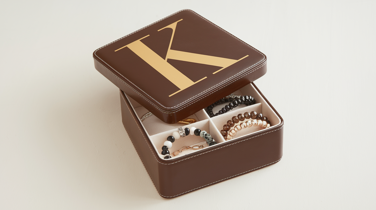 Bracelet Holder Box Square Box with a K on It