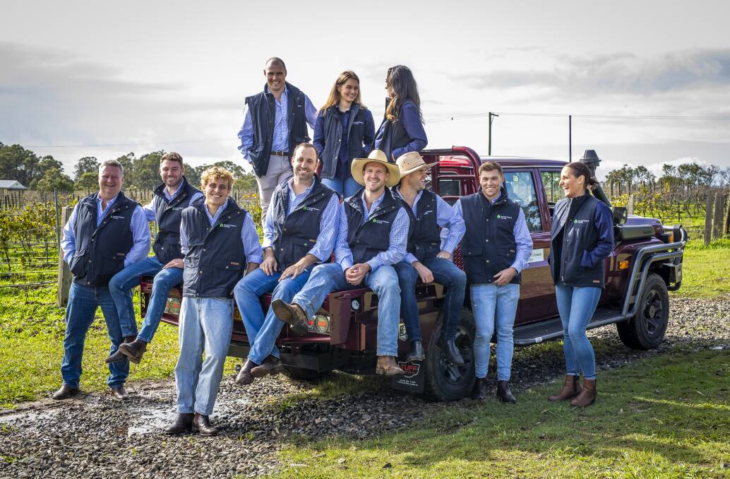 The FFA team gather on farm. 