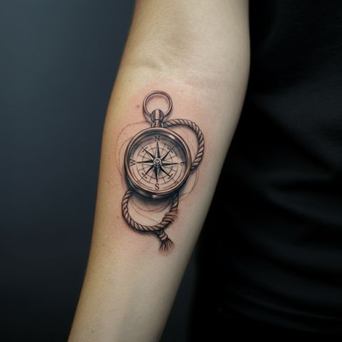 Rope and Compass Tattoo