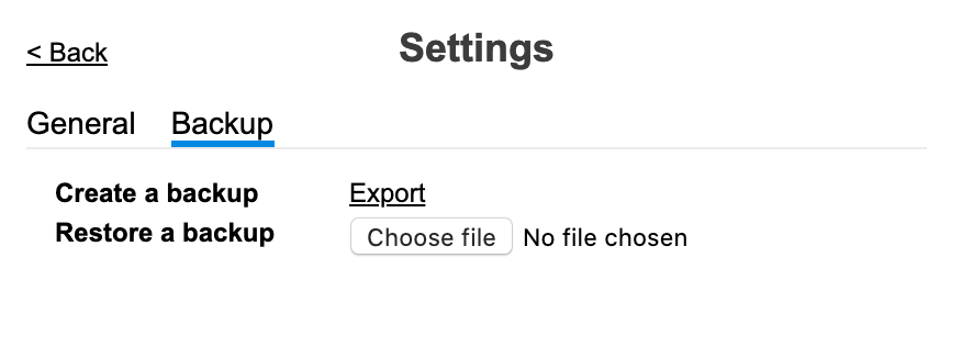 Export and Import Options