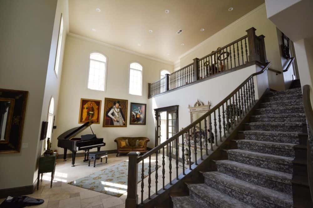 Another look at the great room with a two-story ceiling.