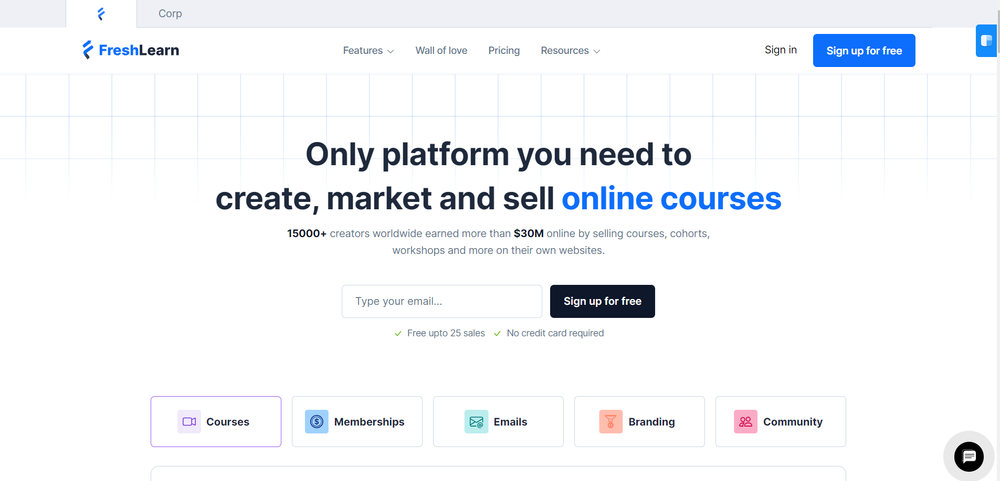 All in one course creation platform