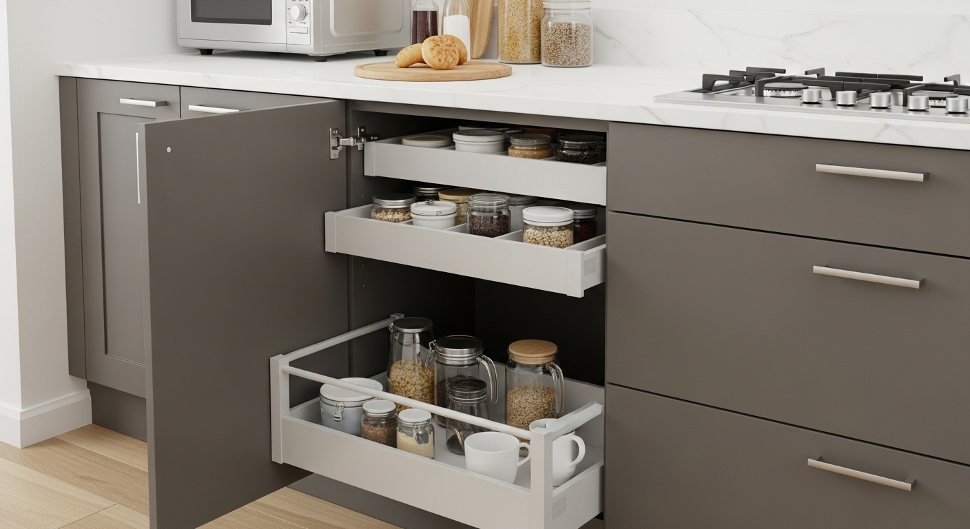 A kitchen with the Hidden Storage