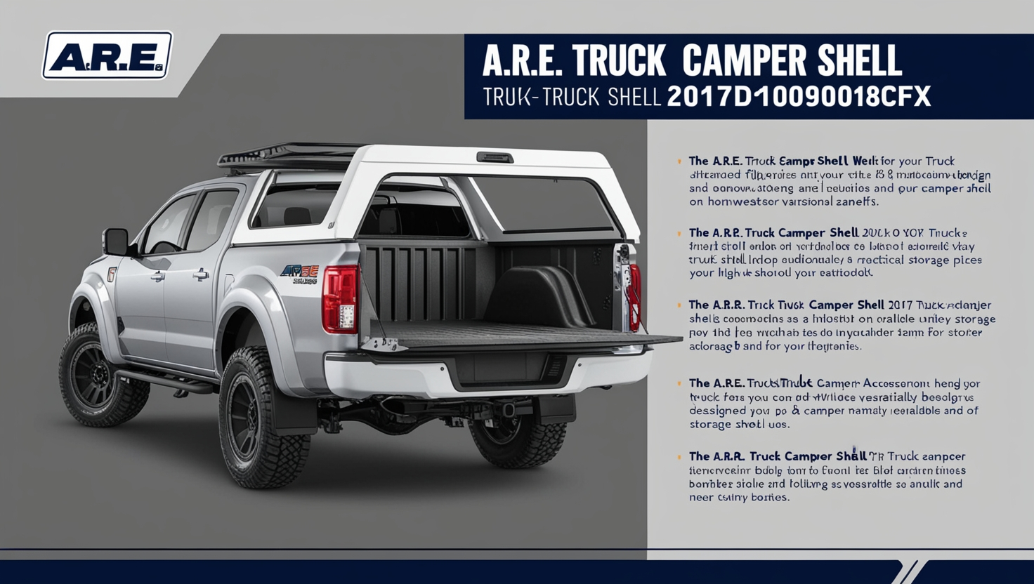 A.R.E. Truck Camper Shell 2017DG1009018CFX