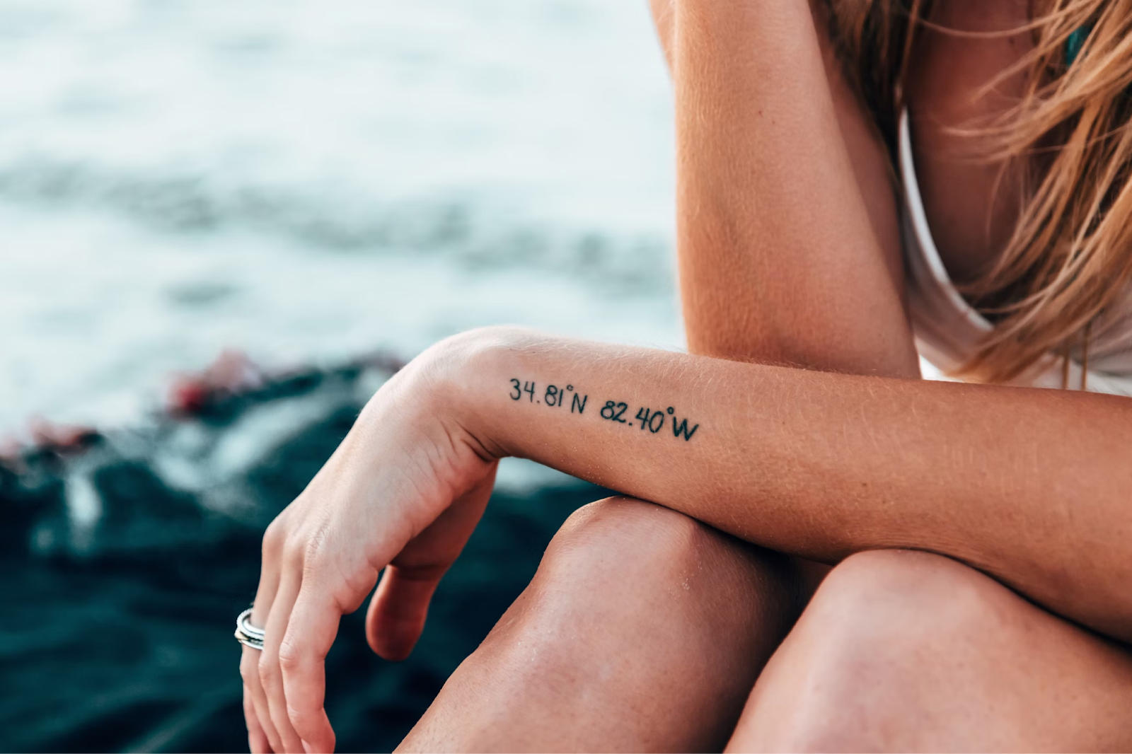 coordinate tattoo on woman