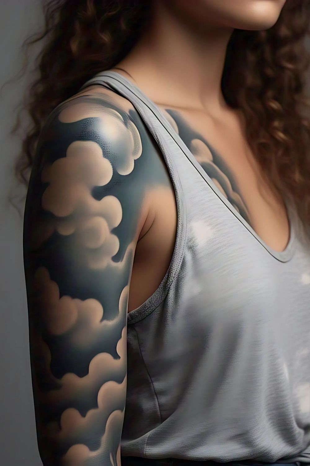 Realistic Cloud Tattoo Sleeve