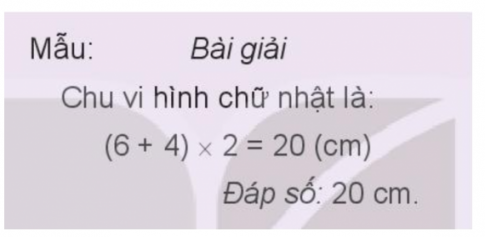 BÀI 50. CHU VI HÌNH TAM GIÁC, HÌNH TỨ GIÁC, HÌNH CHỮ NHẬT, HÌNH VUÔNGHoạt động 1Bài 1: Tính chu vi hình tam giác có độ dài các cạnh là:a) 7 cm, 10 cm và 14 cm.b) 20 dm, 30 dm và 40 dm. c) 15 dm, 20 dm và 15 dm. Đáp án chuẩn:b, 90 dm.c) 50 dm.Bài 2: Tính chu vi hình tứ giác có độ dài các cạnh là:a) 3 dm, 4 dm, 5 dm và 6 dm.b) 10 cm, 15 cm, 10 cm và 15 cm.Đáp án chuẩn:a) 18 dmb) 50 cm.Bài 3: Rô-bốt dùng đèn nháy để trang trí thuyền như hình vẽ. Hỏi chiều dài đoạn dây đèn nhảy là bao nhiêu xăng-ti-mét?Đáp án chuẩn:Chiều dài đoạn dây đèn nháy là 150 cmHoạt động 2Bài 1: Số?Đáp án chuẩn:Bài 2: Tính chu vi hình chữ nhật có:a) Chiều dài 6 cm, chiều rộng 4 cm.b) Chiều dài 8 m, chiều rộng 2 m.c) Chiều dài 15 dm, chiều rộng 10 dm.Đáp án chuẩn:b) Chu vi hình chữ nhật là 20 mc) Chu vi hình chữ nhật là 50 dmBài 3: Đố em biết, Nam cần dùng bao nhiêu que tính để xếp thành một hình vuông có cạnh gồm 3 que tính như hình vẽ trên?Đáp án chuẩn:Để xếp thành hình vuông có cạnh gồm 3 que tính, Nam cần 12 que tính.Luyện tập