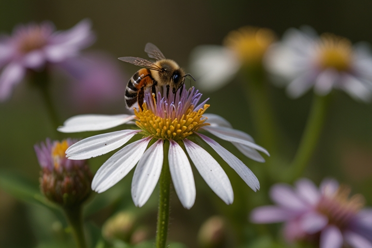 Bee and Flowers Mutualism