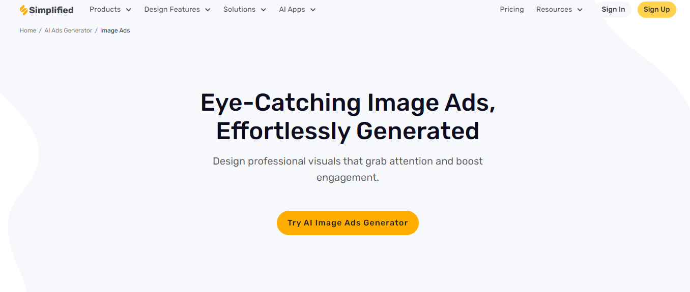 Simplified’s AI Image Ads Generator