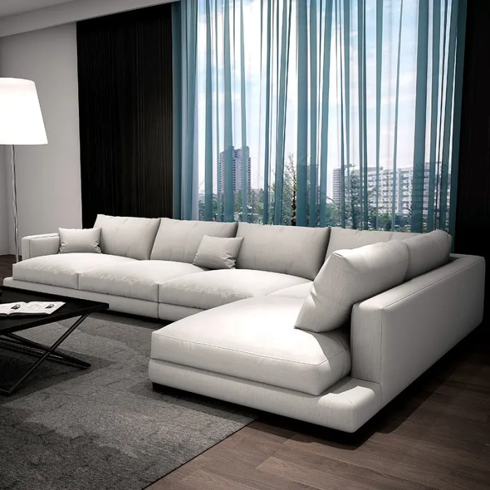 White L shaped sofa