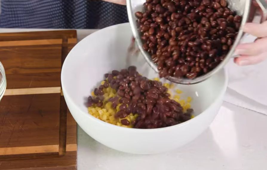 Add the black beans, corn