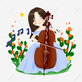 Cartoon Girl Playing Cello PNG Free Download And Clipart Image For Free Download - Lovepik | 401347563