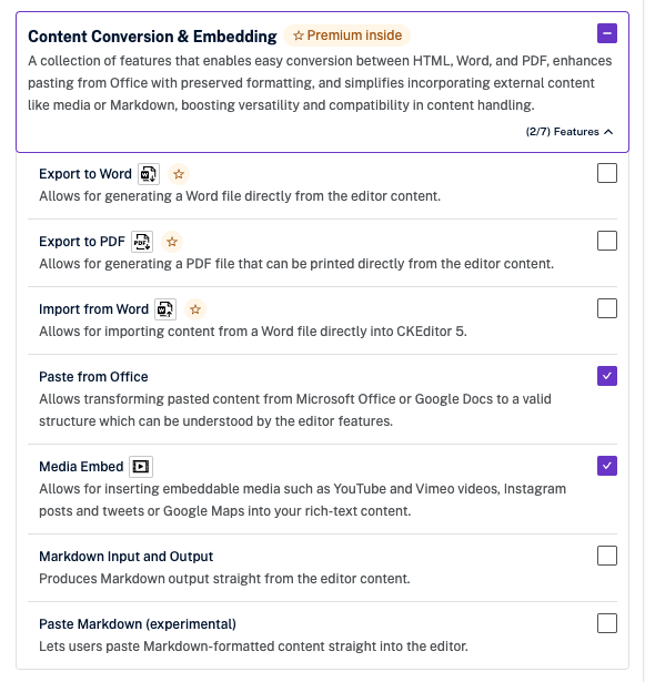 Premium Features in CKEditor