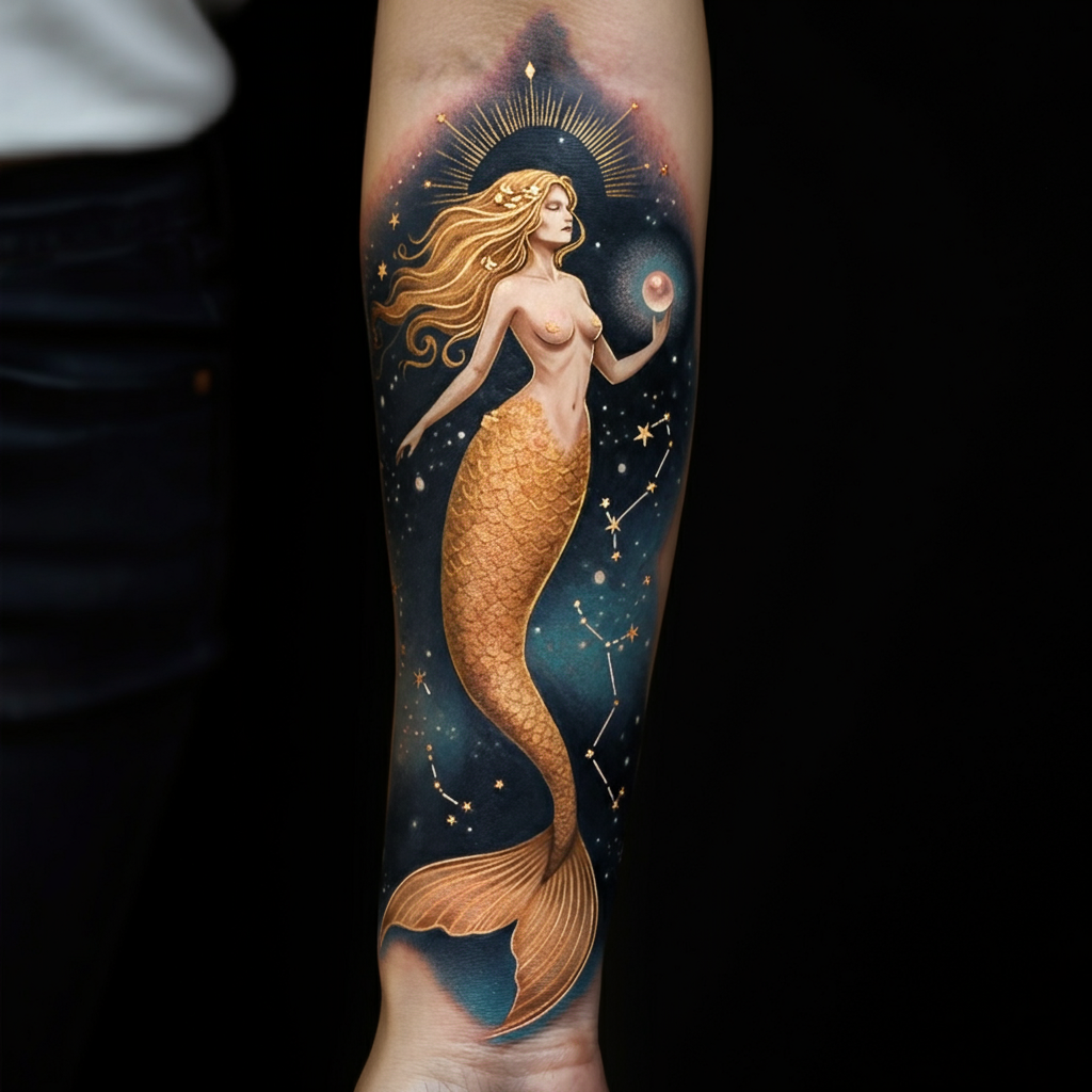 Mermaid Tattoo on arm 