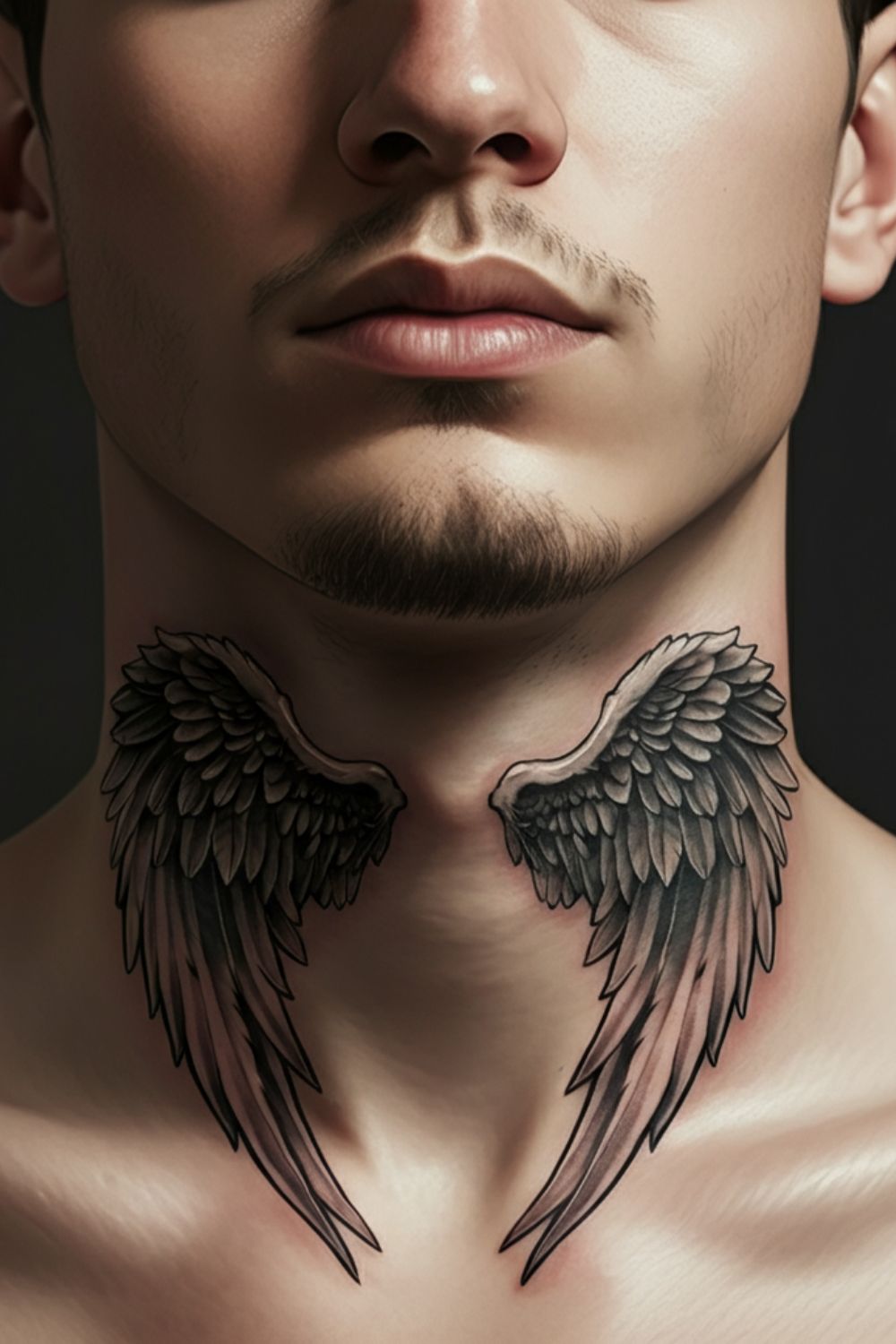 Wings Throat Tattoo