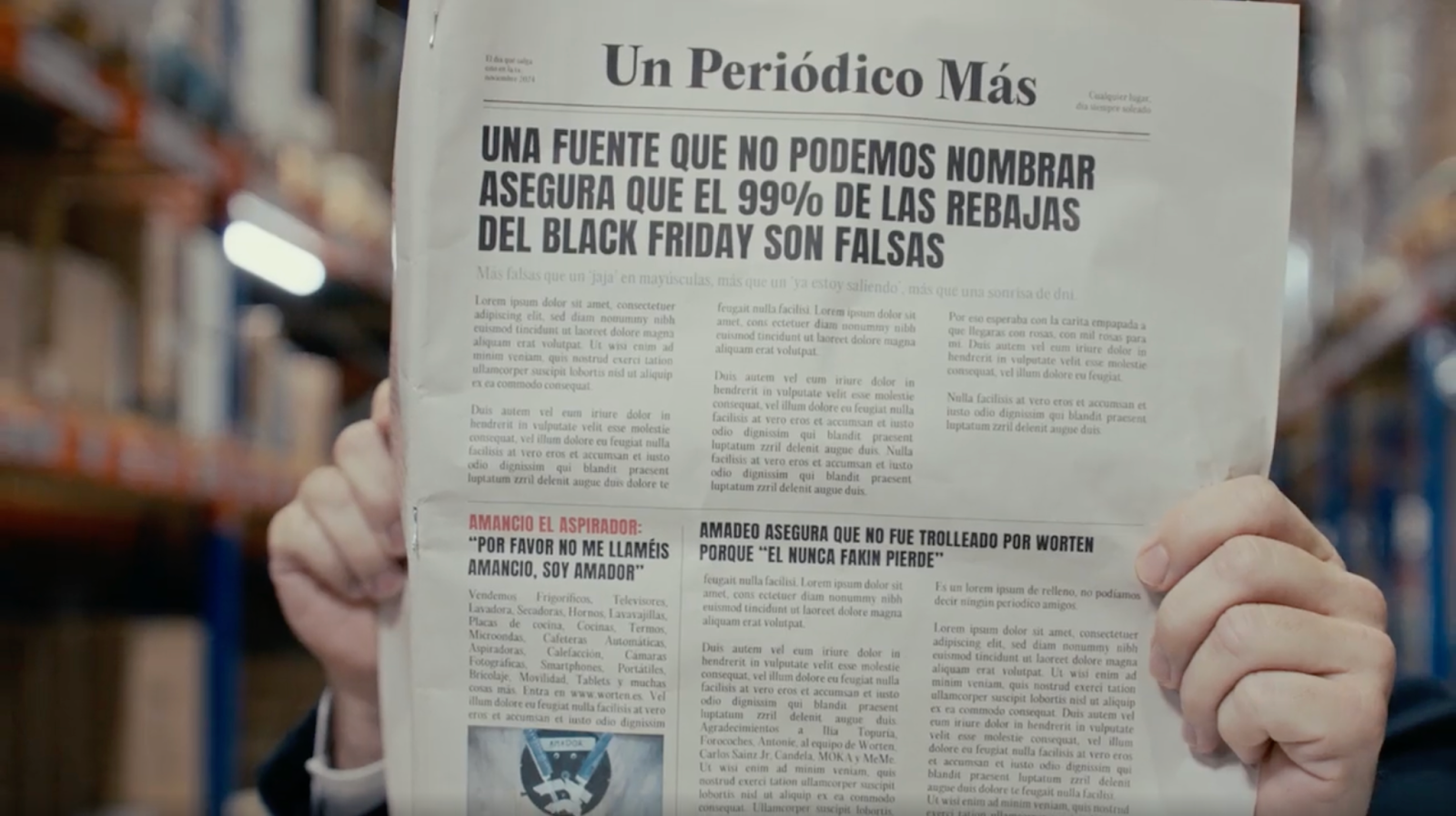 Campaña para Black Friday de Worten