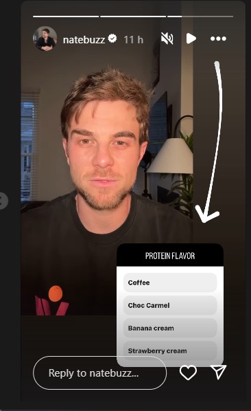 an Instagram story poll