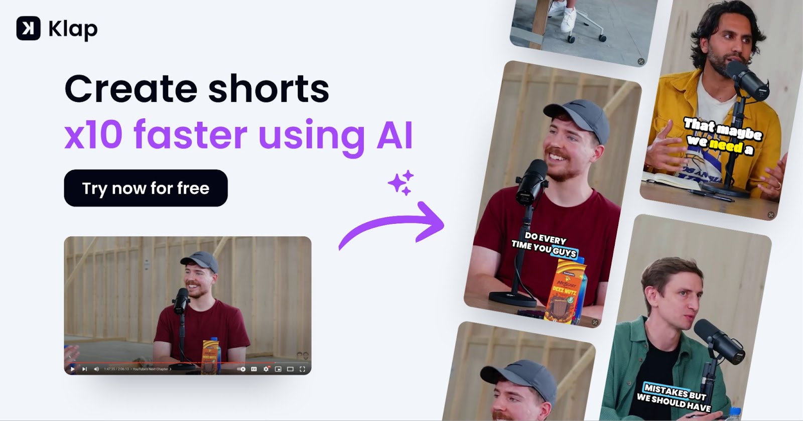 KLAP create shorts faster with AI