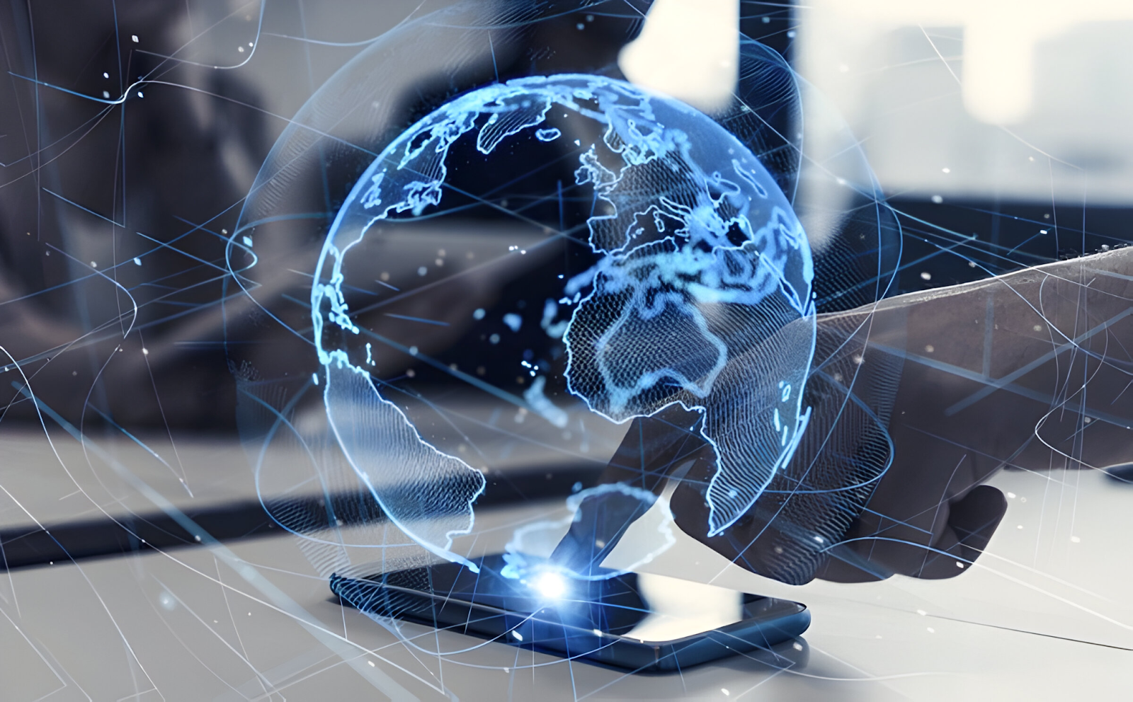 Digital representation of a global network and industry demand, symbolizing the global recognition of accountants and CPAs.