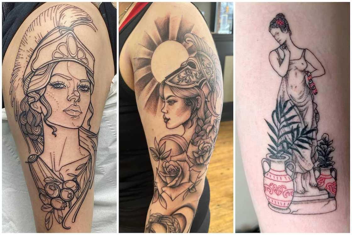 20 cutest feminine Greek goddess tattoos with their meanings - Tuko.co.ke