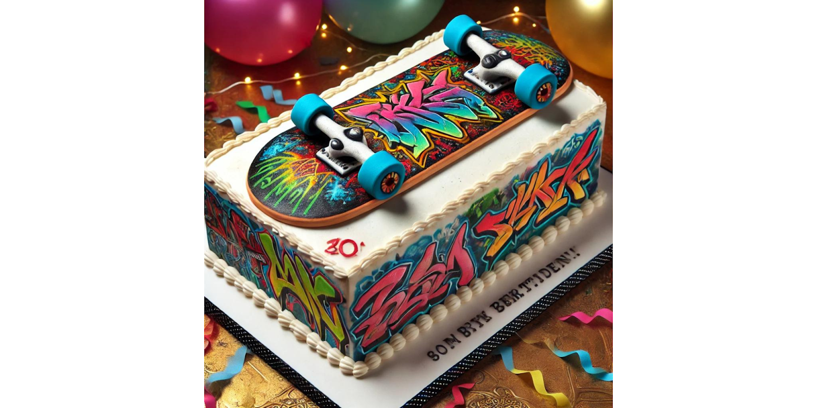 5. Graffiti Skates Cake Design