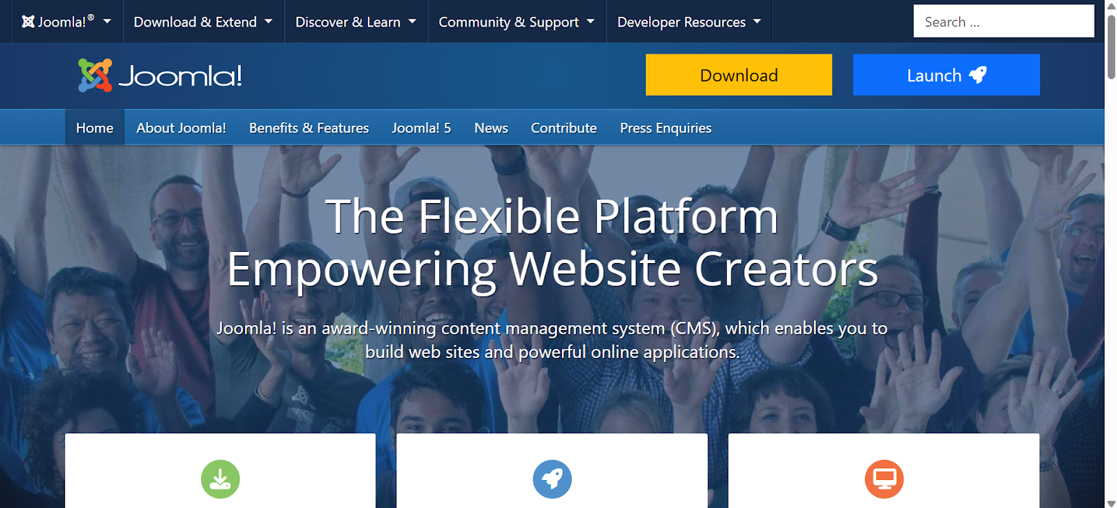 a screenshot of Joomla, a WordPress alternative
