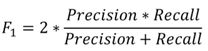 Formula to calculate the F1 score