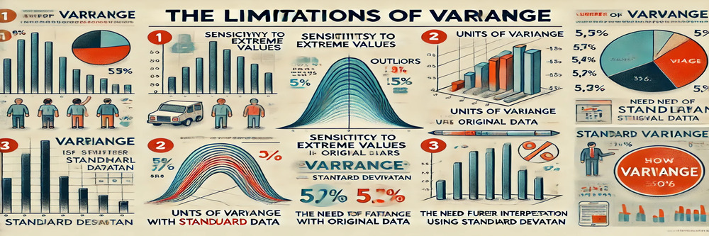 Illustration showing limitations of variance in statistics.