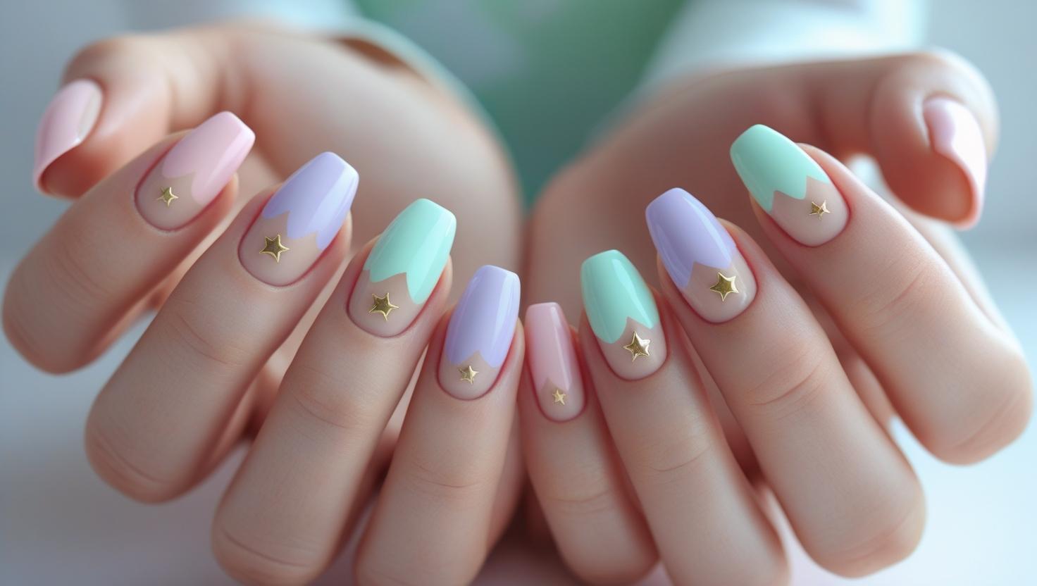Pastel Negative Space Nails